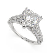 1.75 Carat VS1 D Lab Grown Diamond Pave Heart Ring